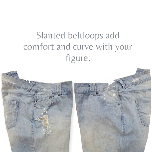 Lane Bryant Bleach Splatter Distressed Boyfriend Denim Jeans sz 20 Average - Picture 4 of 12